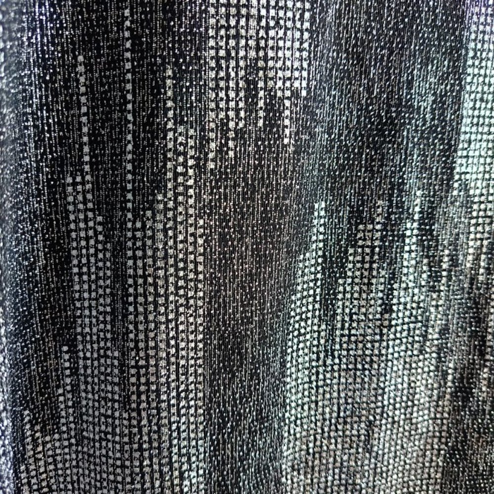 L/G 🖤Gothic Sparkly Evening Shimmery Metallic Black Silver Tank Top - Picture 9 of 9